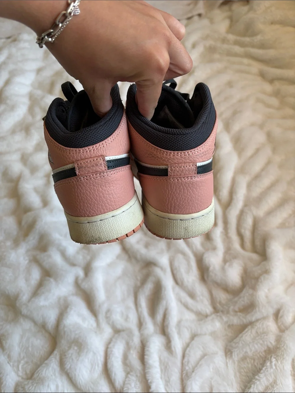 Nike Kids Pink, White & Black High-Top Sneakers - Picture 4 of 7